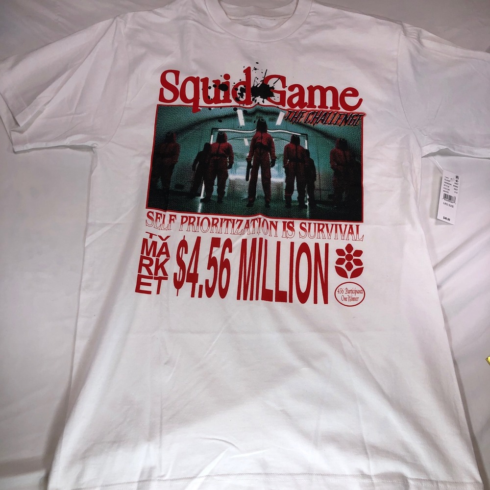Market Netflix Squid Game The Challenge White Graphic T-Shirt Large PacSun NEW